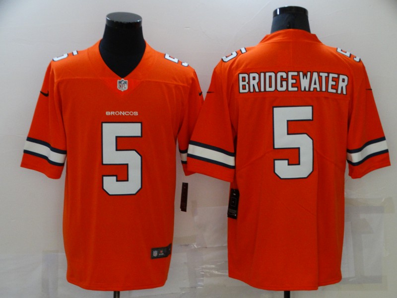 Men Denver Broncos #5 Bridgewater Orange Nike Vapor Untouchable Limited 2021 NFL Jerseys